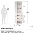 Ameriwood Home Elba Comodino a 3 cassetti, rovere avorio