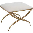 Uttermost Crossing 23 1/2 Wide White Fabric Small Bench
