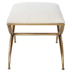 Panchina piccola Uttermost Crossing con tessuto bianco larga 23 1/2