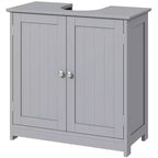 kleankin Mobile Base per Lavabo, Armadietto da Bagno Sottolavello con Apertura a U e Ripiano Interno Regolabile
