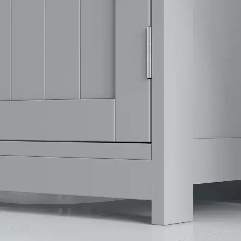 kleankin Mobile Base per Lavabo, Armadietto da Bagno Sottolavello con Apertura a U e Ripiano Interno Regolabile