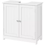 kleankin Mobile Base per Lavabo, Armadietto da Bagno Sottolavello con Apertura a U e Ripiano Interno Regolabile