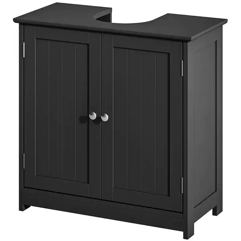 kleankin Mobile Base per Lavabo, Armadietto da Bagno Sottolavello con Apertura a U e Ripiano Interno Regolabile