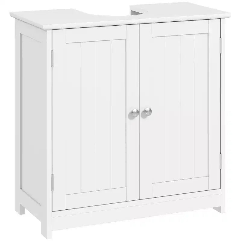 kleankin Mobile Base per Lavabo, Armadietto da Bagno Sottolavello con Apertura a U e Ripiano Interno Regolabile