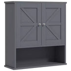kleankin Mobiletto da Bagno da Parete, Armadietto in Stile Rustico con Ripiano Aperto e Ripiano Regolabile, Credenza Contenitore per Lavanderia