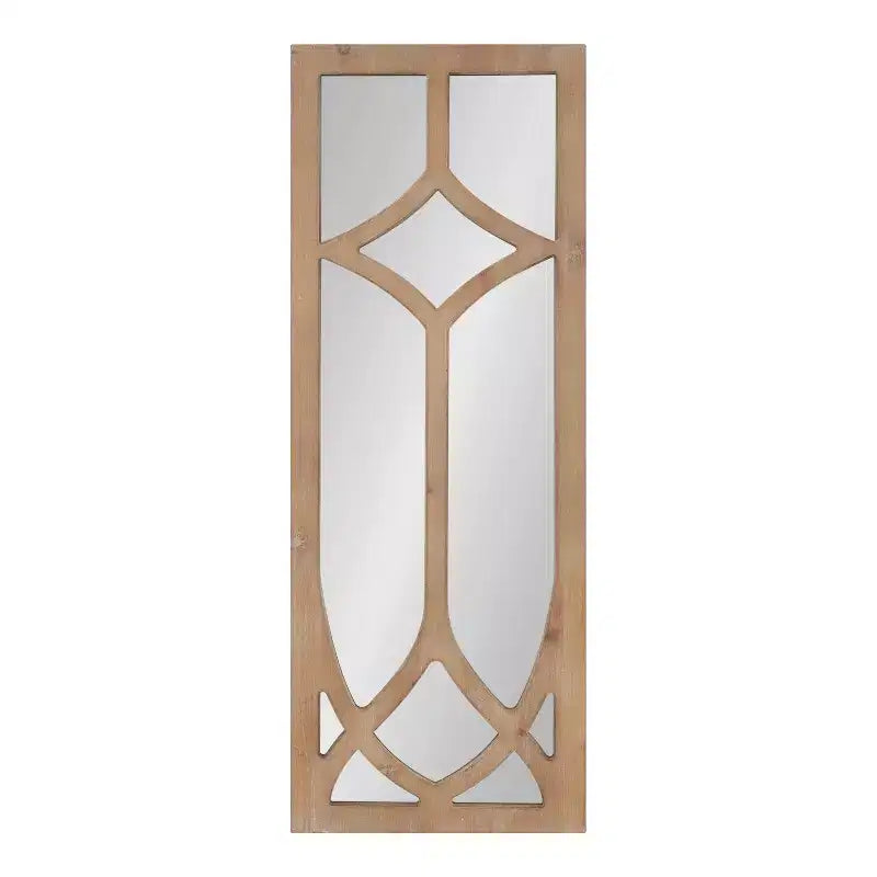 Specchio da parete con cornice Kate and Laurel Pierette, 16x42, naturale