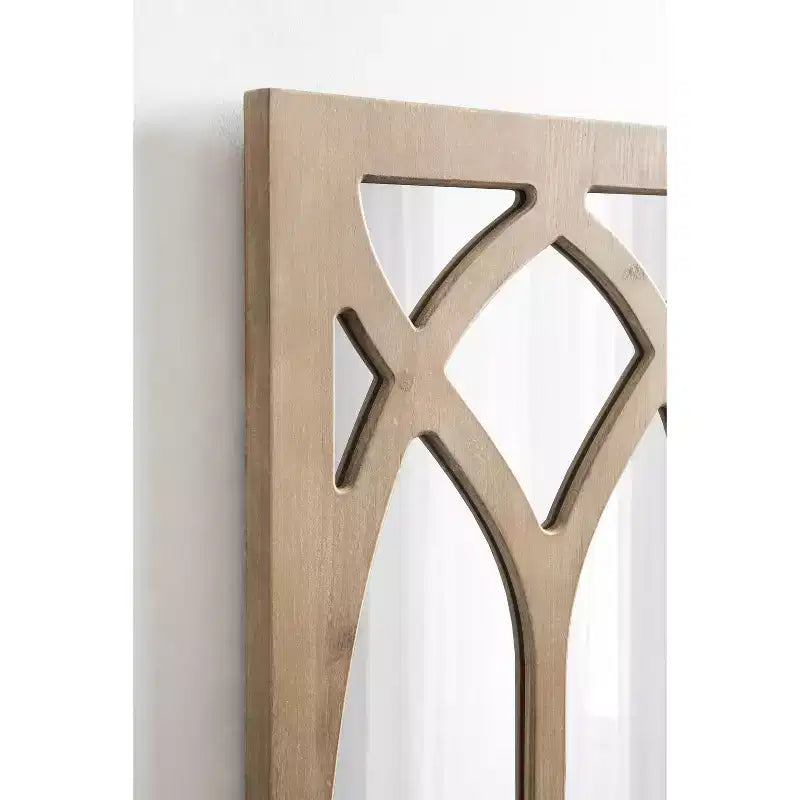 Specchio da parete con cornice Kate and Laurel Pierette, 16x42, naturale