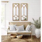 Specchio da parete con cornice Kate and Laurel Pierette, 16x42, naturale