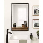 Specchio rettangolare con mensola Kate and Laurel Owing, 20x34, Marrone rustico
