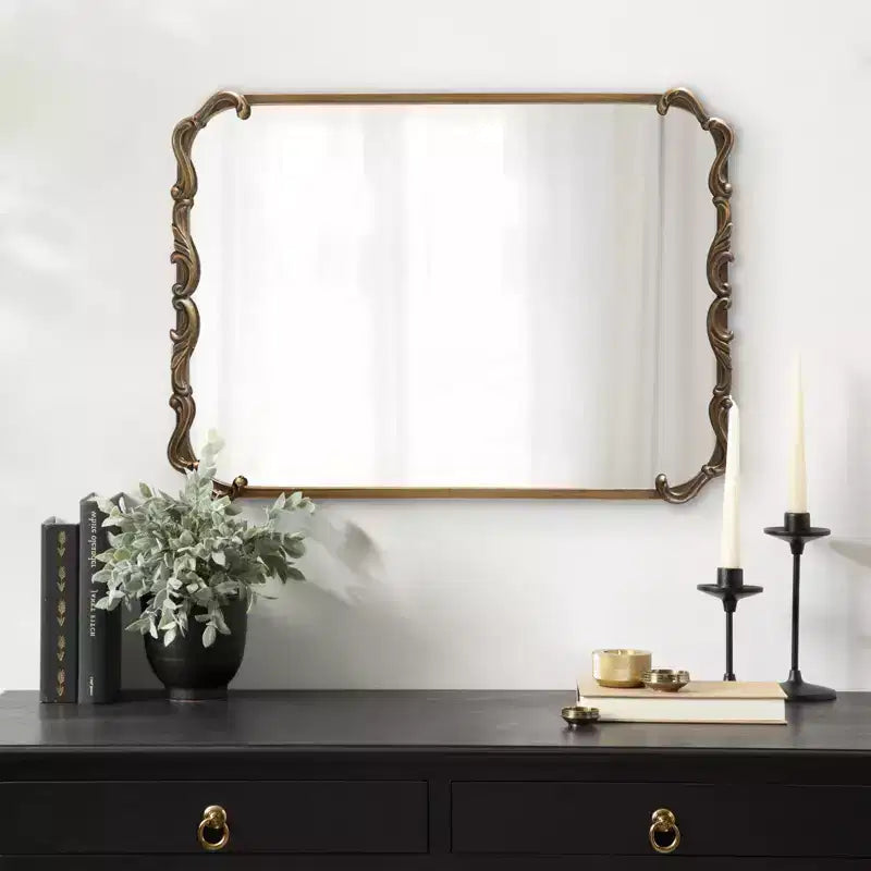 Specchio rettangolare in metallo Kate and Laurel Brazelton, 20x27, Oro