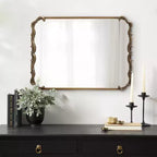 Specchio rettangolare in metallo Kate and Laurel Brazelton, 20x27, Oro