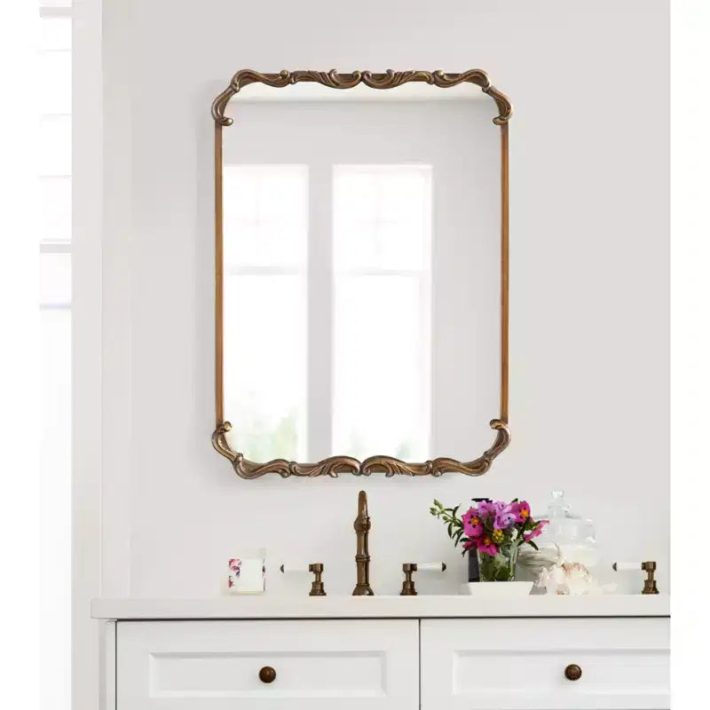 Specchio rettangolare in metallo Kate and Laurel Brazelton, 20x27, Oro