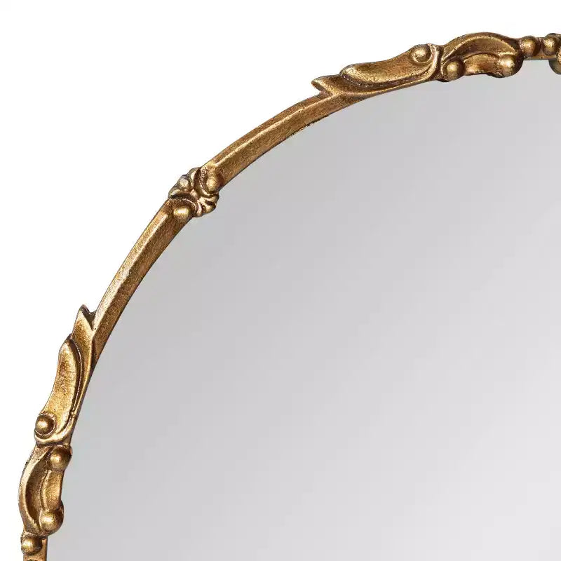 Specchio rotondo in metallo Kate and Laurel Brynley, diametro 24, oro