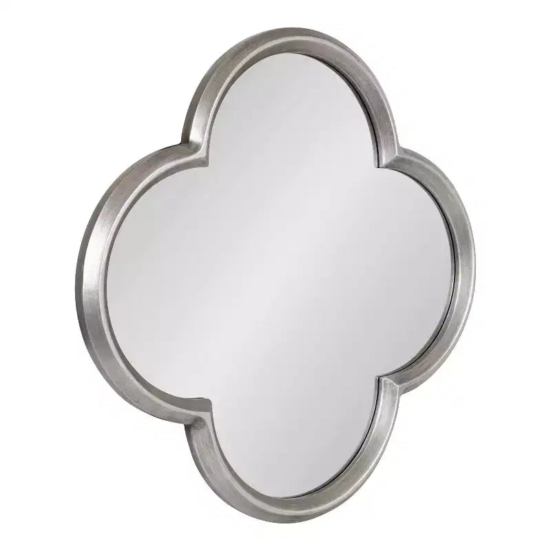 Kate and Laurel Krisi Scalloped MDF Scallop Mirror, 28x28, Silver