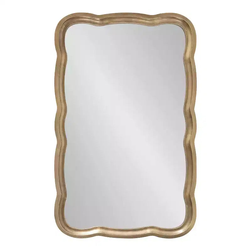 Specchio a forma di conchiglia smerlato in MDF Kate and Laurel Hatherleigh, 24x38, Oro
