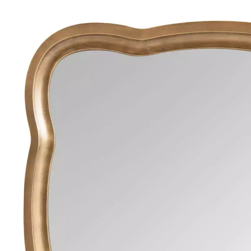 Specchio a forma di conchiglia smerlato in MDF Kate and Laurel Hatherleigh, 24x38, Oro