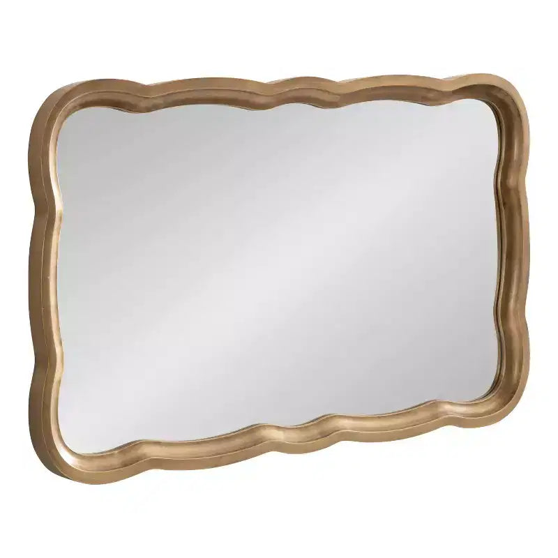 Specchio a forma di conchiglia smerlato in MDF Kate and Laurel Hatherleigh, 24x38, Oro