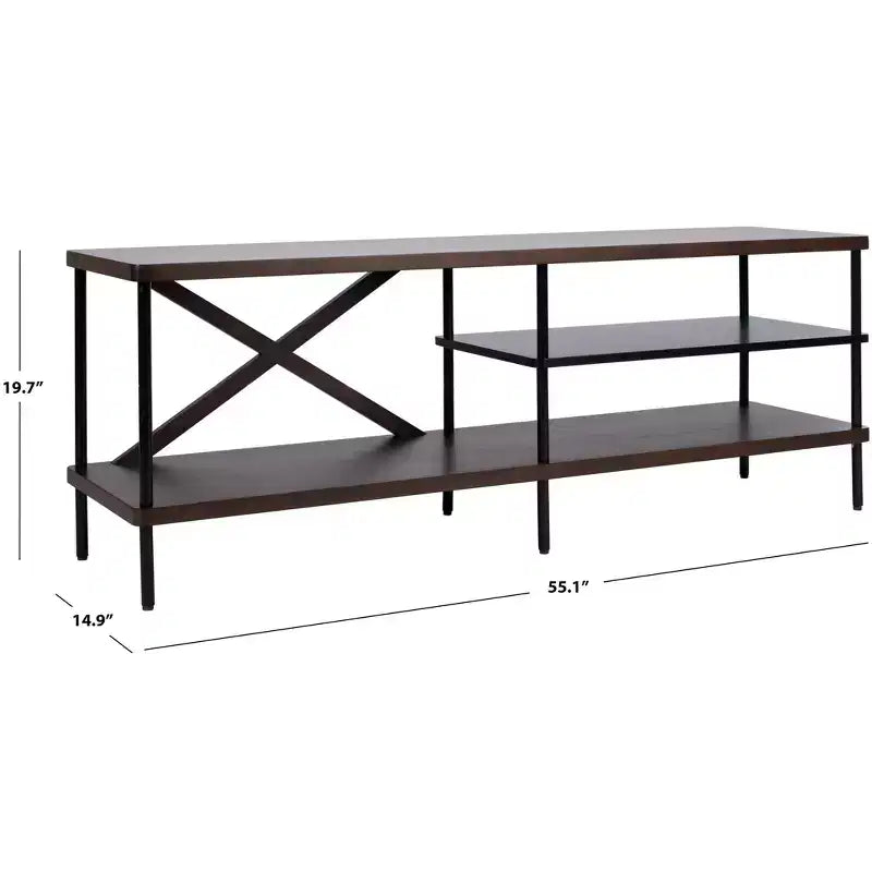 Bruno Mobile TV Industriale - MED5001 - Noce/Nero - Safavieh