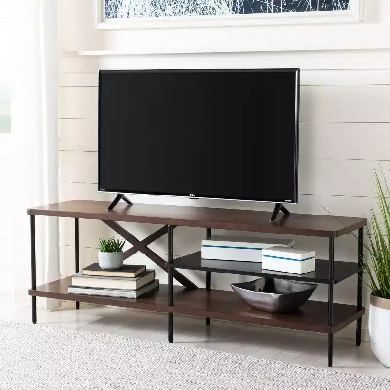 Bruno Mobile TV Industriale - MED5001 - Noce/Nero - Safavieh