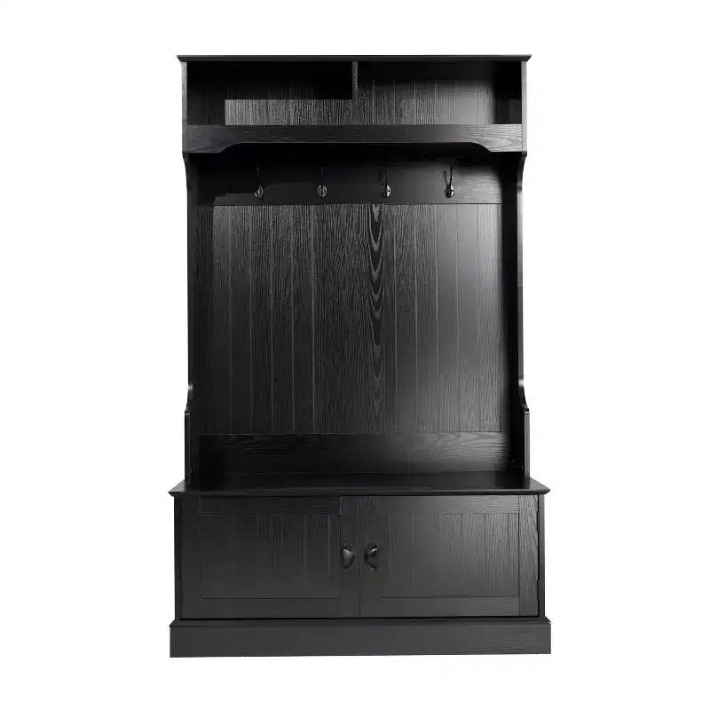 Flash Furniture Appendiabiti Fraser con panca contenitore a doppia anta, appendiabiti con 4 ganci doppi e 2 scomparti superiori