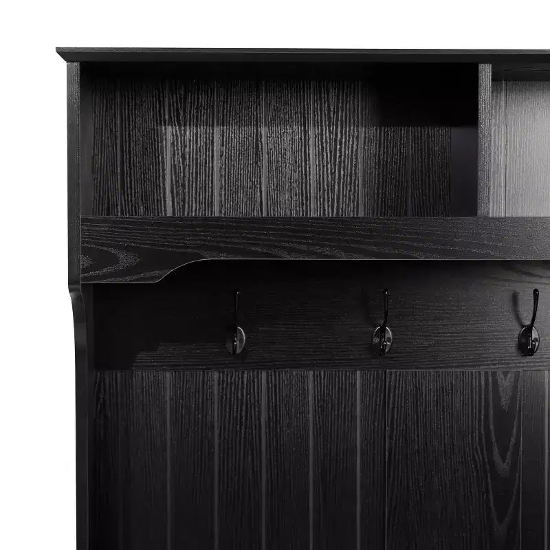 Flash Furniture Appendiabiti Fraser con panca contenitore a doppia anta, appendiabiti con 4 ganci doppi e 2 scomparti superiori