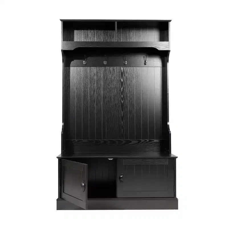 Flash Furniture Appendiabiti Fraser con panca contenitore a doppia anta, appendiabiti con 4 ganci doppi e 2 scomparti superiori