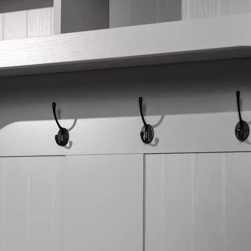 Flash Furniture Appendiabiti Fraser con panca contenitore a doppia anta, appendiabiti con 4 ganci doppi e 2 scomparti superiori