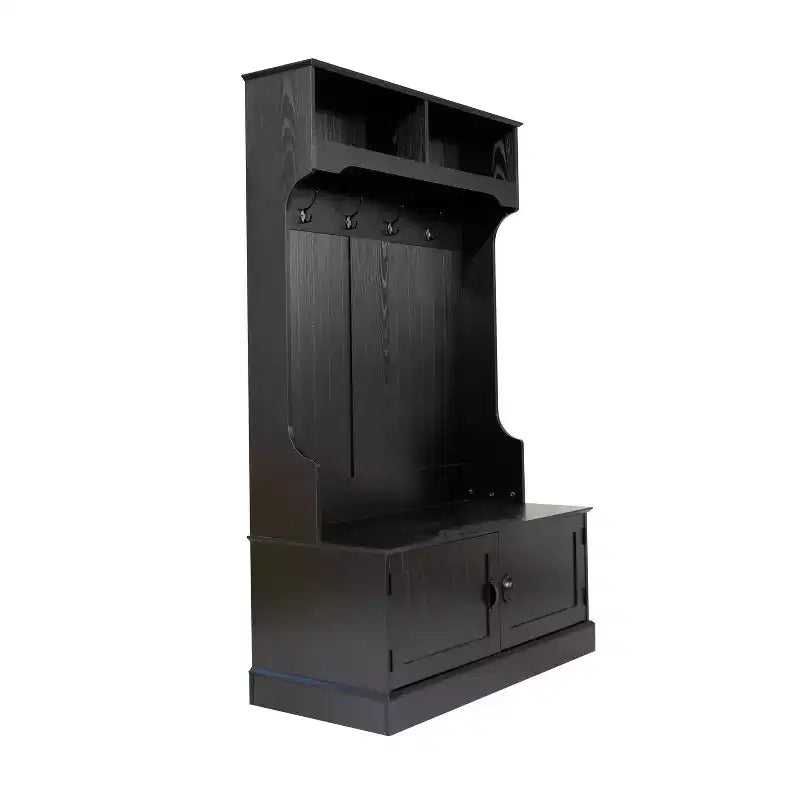 Flash Furniture Appendiabiti Fraser con panca contenitore a doppia anta, appendiabiti con 4 ganci doppi e 2 scomparti superiori
