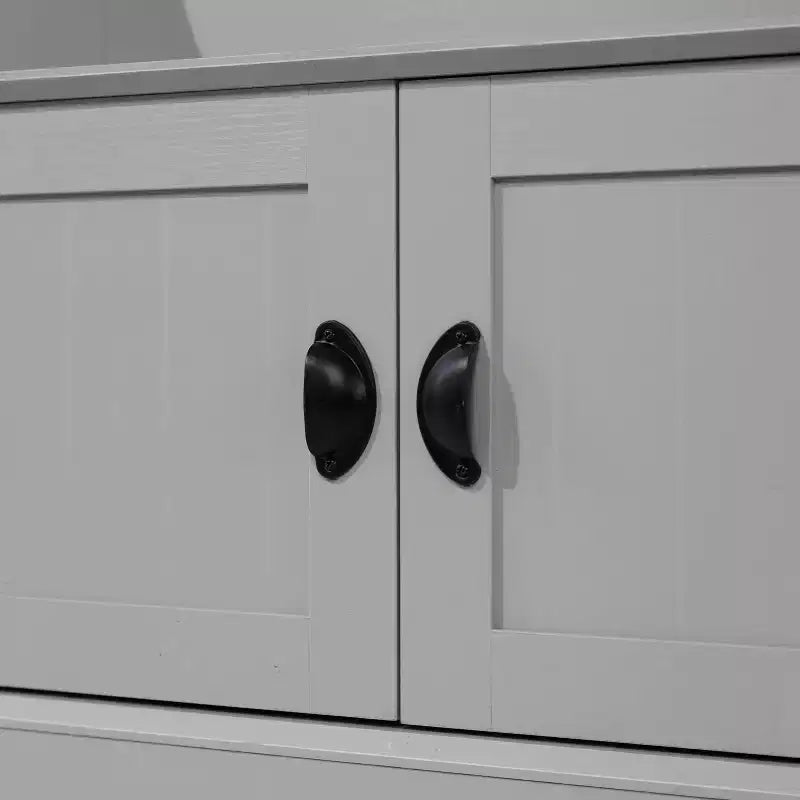 Flash Furniture Appendiabiti Fraser con panca contenitore a doppia anta, appendiabiti con 4 ganci doppi e 2 scomparti superiori