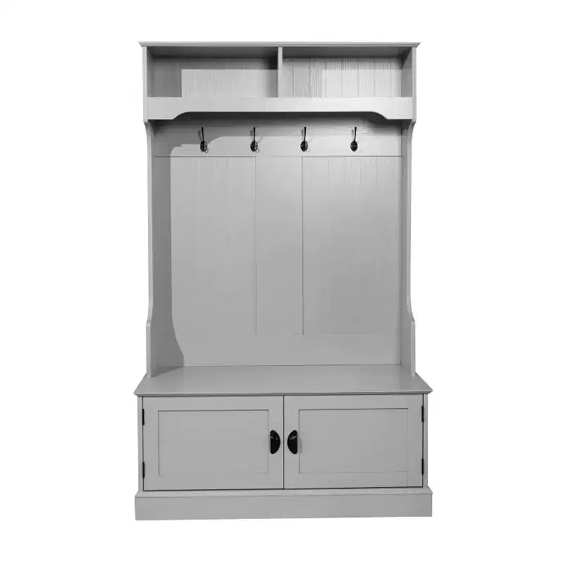 Flash Furniture Appendiabiti Fraser con panca contenitore a doppia anta, appendiabiti con 4 ganci doppi e 2 scomparti superiori