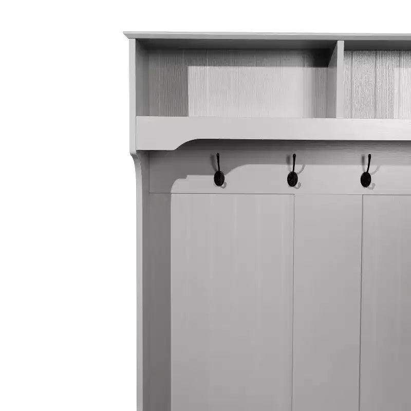 Flash Furniture Appendiabiti Fraser con panca contenitore a doppia anta, appendiabiti con 4 ganci doppi e 2 scomparti superiori