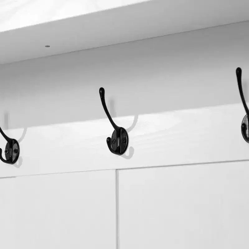 Flash Furniture Appendiabiti Fraser con panca contenitore a doppia anta, appendiabiti con 4 ganci doppi e 2 scomparti superiori