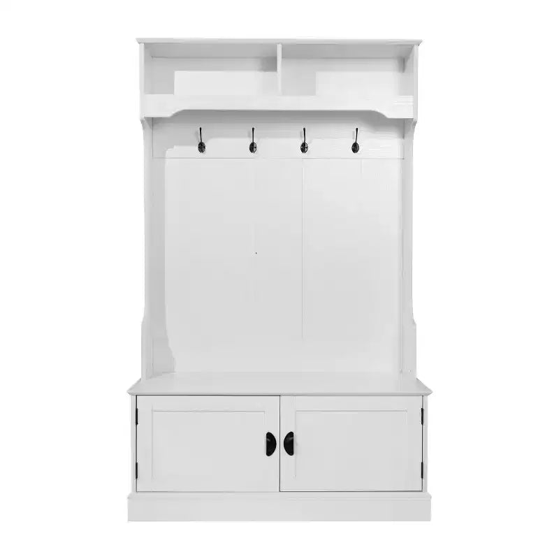 Flash Furniture Appendiabiti Fraser con panca contenitore a doppia anta, appendiabiti con 4 ganci doppi e 2 scomparti superiori