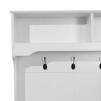 Flash Furniture Appendiabiti Fraser con panca contenitore a doppia anta, appendiabiti con 4 ganci doppi e 2 scomparti superiori