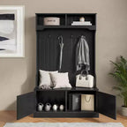 Flash Furniture Appendiabiti Fraser con panca contenitore a doppia anta, appendiabiti con 4 ganci doppi e 2 scomparti superiori