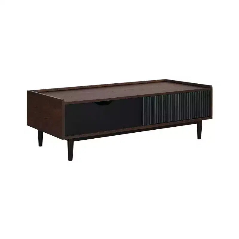 Tavolino da caffè scanalato Duane con cassetto e ripiano - Manhattan Comfort