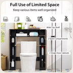 Costway Mobiletto da Bagno Salvaspazio Sopra Water Armadietto WC a 2 Ante con Ripiano Regolabile, Bianco/Naturale