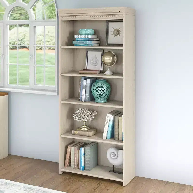 Libreria Fairview a 5 ripiani anticata da 68.94" - Bush Furniture