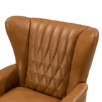 Poltrona Valerius in vera pelle con finiture borchiate e gambe in legno massello | HULALA HOME