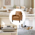 Poltrona Hellmuth in vera pelle con cuscino rimovibile e borchie | HULALA HOME