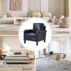 Poltrona Hellmuth in vera pelle con cuscino rimovibile e borchie | HULALA HOME