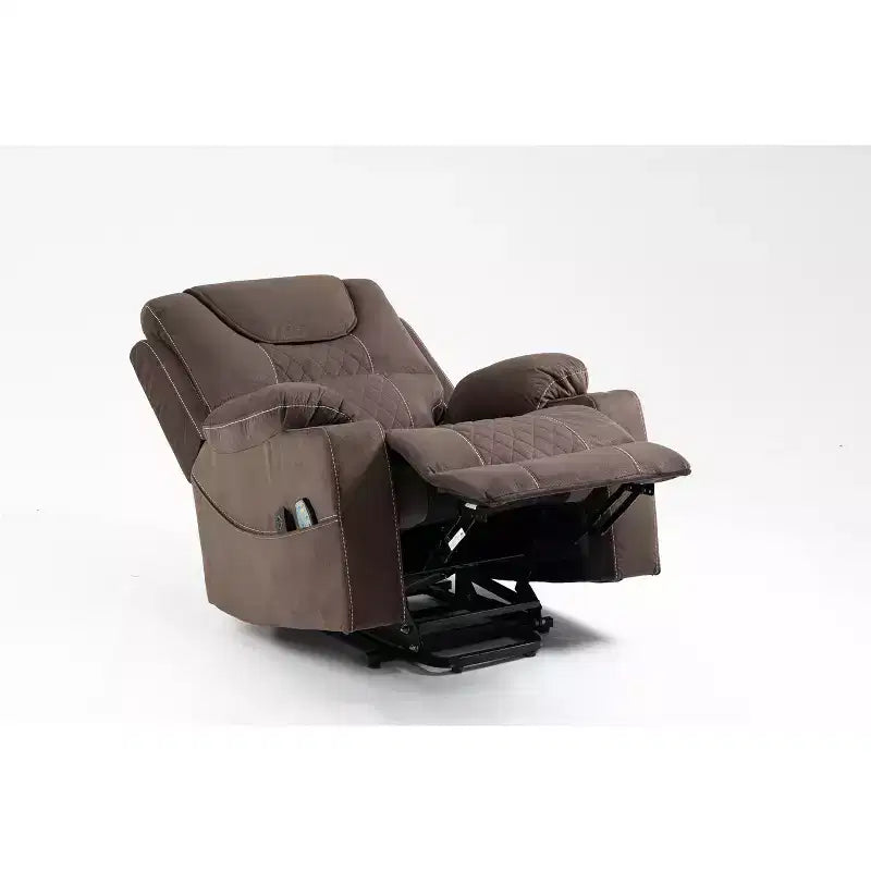 Poltrona reclinabile elettrica per anziani in pelle PU/velluto, divano-poltrona relax elettrica - ModernLuxe