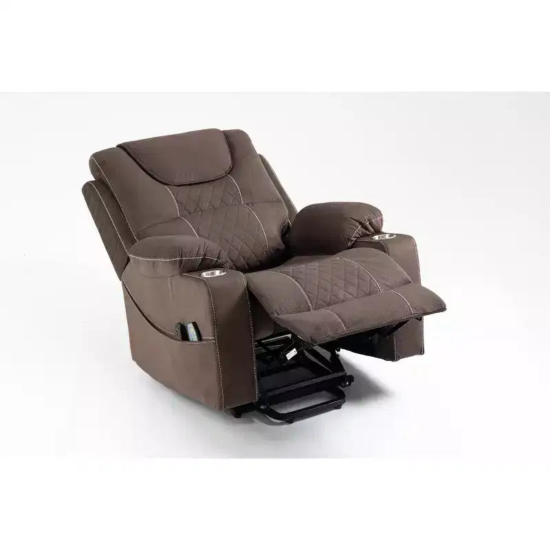 Poltrona reclinabile elettrica per anziani in pelle PU/velluto, divano-poltrona relax elettrica - ModernLuxe