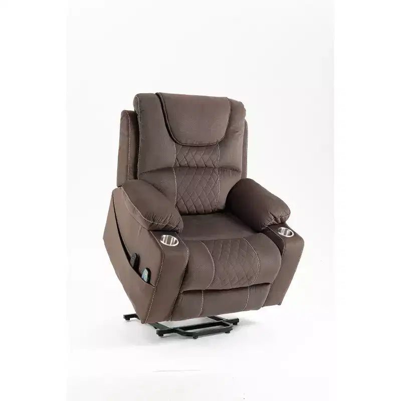 Poltrona reclinabile elettrica per anziani in pelle PU/velluto, divano-poltrona relax elettrica - ModernLuxe