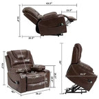 Poltrona reclinabile elettrica per anziani in pelle PU/velluto, divano-poltrona relax elettrica - ModernLuxe