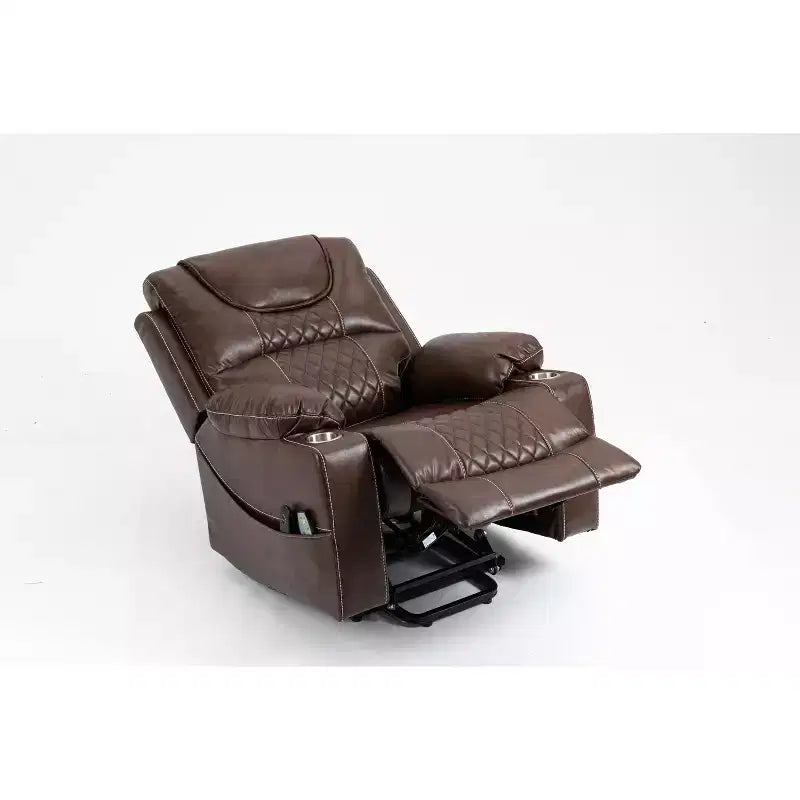 Poltrona reclinabile elettrica per anziani in pelle PU/velluto, divano-poltrona relax elettrica - ModernLuxe