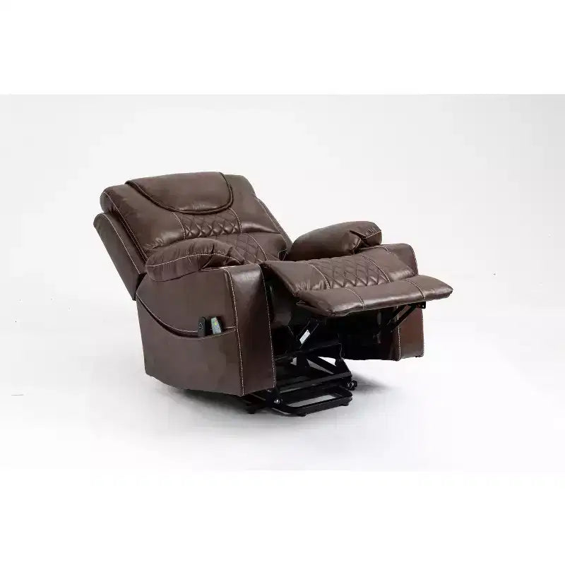 Poltrona reclinabile elettrica per anziani in pelle PU/velluto, divano-poltrona relax elettrica - ModernLuxe
