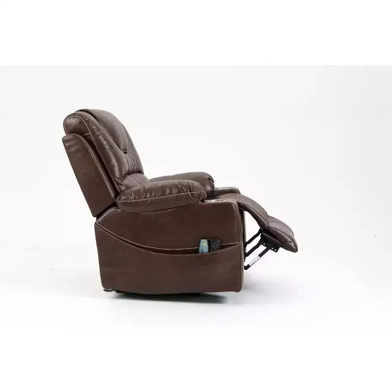 Poltrona reclinabile elettrica per anziani in pelle PU/velluto, divano-poltrona relax elettrica - ModernLuxe