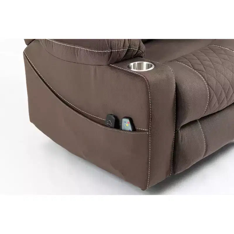 Poltrona reclinabile elettrica per anziani in pelle PU/velluto, divano-poltrona relax elettrica - ModernLuxe