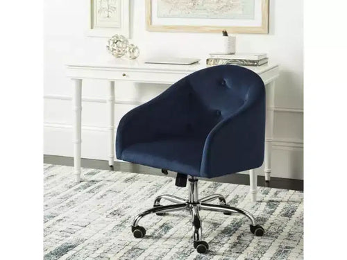Sedia da ufficio girevole imbottita Amy - Regolabile in altezza - OCH4500 - Blu/Cromato - Safavieh